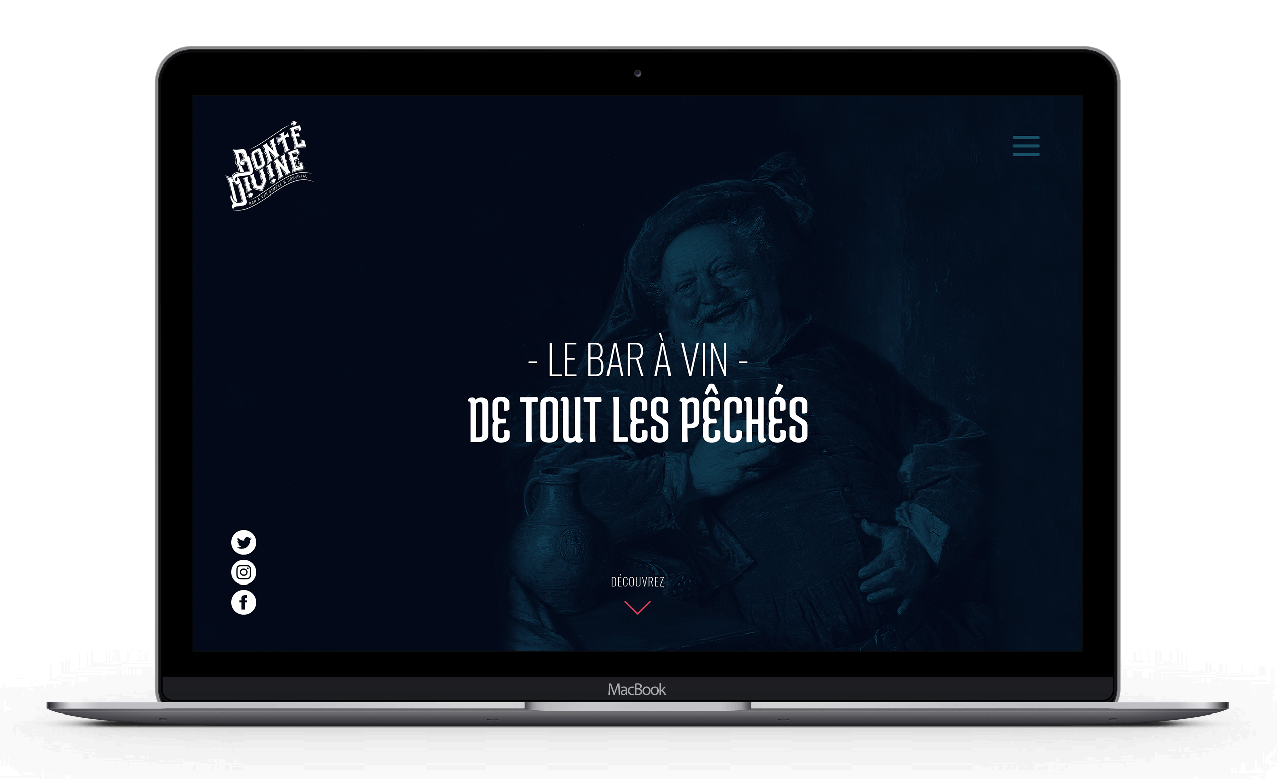 mockup site web bonté divine homepage